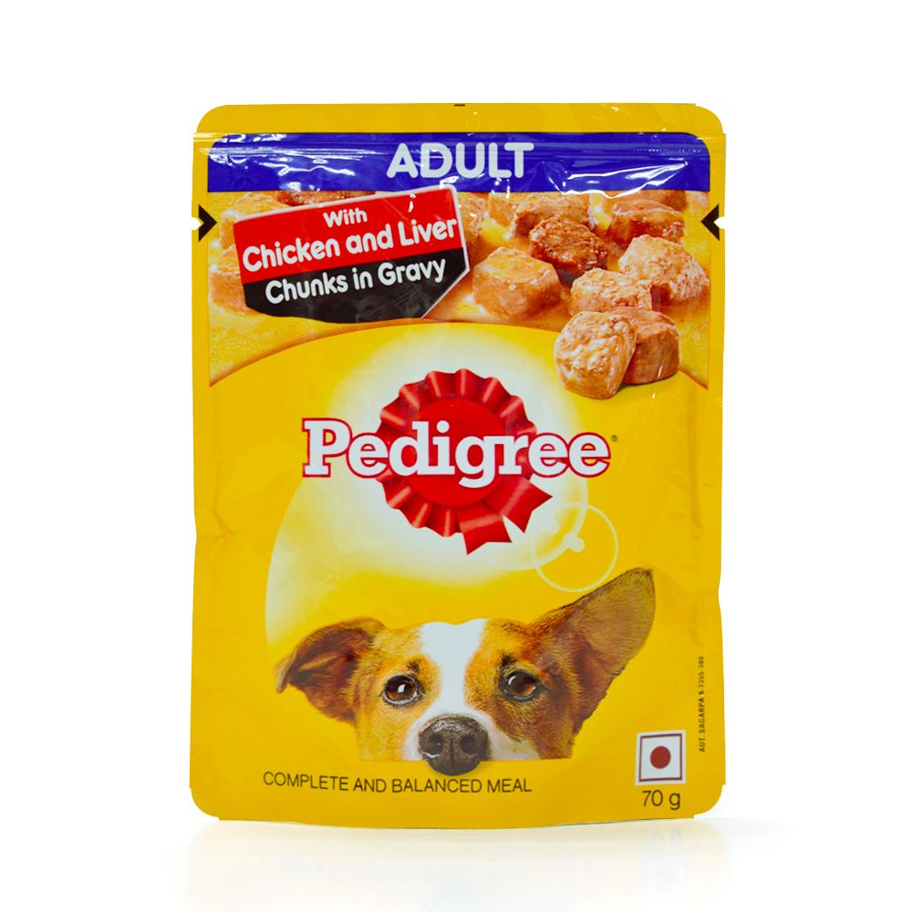 46700 pedigree adult chicken and liver 70g